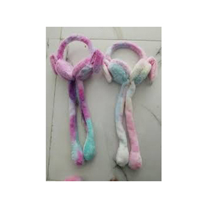 Pink Plush Ear Muffs With Long Bunny Ears And Soft Faux <b>Fur</b> Design For Winter Warmth - Product Image 6