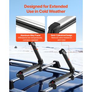 Portasci e Portasnowboard Universale in Alluminio per Tetto Auto, Capacità 4 Paia di Sci e 2 Snowboard, per Attrezzatura Sportiva - Product Image 6