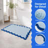 Alfombra de Baño Azul con Borde Ondulado, Ultra Suave y Afelpada, Lavable a Máquina, Venta al Por Mayor - Product Image 2