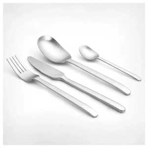 Ensemble de couverts modernes en acier inoxydable argenté, finition miroir, légers, élégants, pour les fêtes, la salle à manger, vaisselle de table robuste - Product Image 2