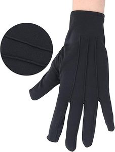 ถุงมือสีดำสำหรับชุดทางการสำหรับผู้ชาย ถุงมือไนลอนผสมฝ้ายสำหรับขบวนพาเหรดและวงโยธวาทิต - Product Image 2