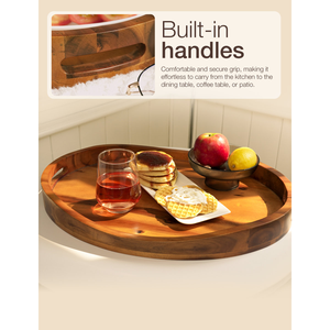 Plateau de rangement en bois élégant fait main pour la présentation à table, le service du café, la décoration et les applications hôtelières - Product Image 3