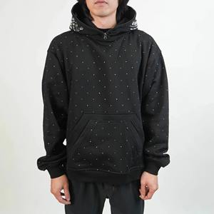 Sweat à capuche zippé pour homme avec strass, style parfait, vente chaude, haute qualité, 100 % polyester polaire, chaud, respirant, coupe-vent, hiver - Product Image 1