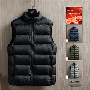 Veste matelassée imperméable de luxe pour homme, fermeture éclair intégrale, rembourrage en polyester, veste d'hiver légère et confortable - Product Image 4