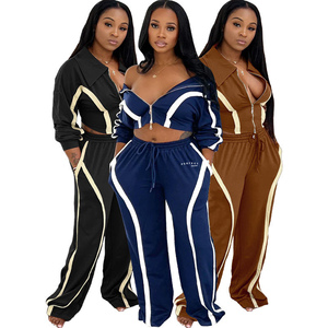 Ensemble de survêtement personnalisé pour femme : veste universitaire courte et pantalon de jogging, tenue deux pièces pour l'extérieur - Product Image 4