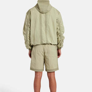 Custom Made Casual Quick Dry Windbreaker Shorts <b>Set</b> with Comfortable <b>Knitted</b> Fabric Hooded Design for Winter Season - Product Image 2