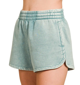 Shorts de mujer de algodón pesado con lavado ácido, estilo urbano, con logo personalizado, de secado rápido y transpirables, precio mayorista, ¡novedad! - Product Image 1
