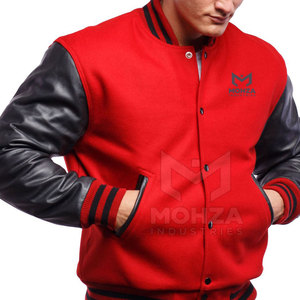 OEM Services High Quality Custom Design <b>Men</b> Leather Sleeves Letterman <b>Jacket</b> Stand Front New Design Breathable Winter <b>Jacket</b> - Product Image 5