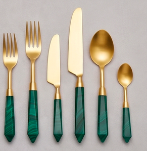 Gold Head <b>Knife</b> With Green Crystal Handle Elegant <b>Cutting</b> Tool Perfect For <b>Cake</b> Cheese Boards Baking Home Use And Gifting - Product Image 1