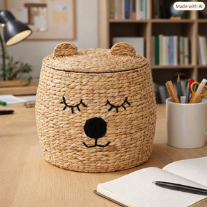 Whimsical Wonder Cheap Price Woven Seagrass <b>Basket</b> <b>Laundry</b> Hamper Lid Living Room Minimalist Multifunction Organizer Storage - Product Image 2
