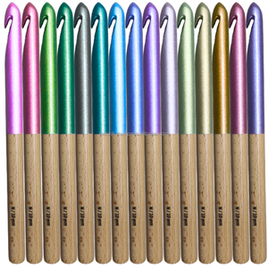 Juego de agujas de gancho de ganchillo con mango multicolor profesional de su marca, agujas de tejer hechas a mano de madera para principiantes - Product Image 2