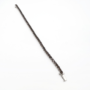 Pulsera de Plata de Ley 925 con Cuarzo Ahumado Natural, Bañada en Rodio - Product Image 3