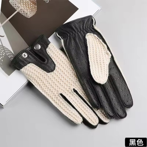 ถุงมือหนังแกะแบบไม่มีซับใน ระบายอากาศได้ดี ให้ความอบอุ่น เหมาะสำหรับฤดูหนาว สไตล์เรโทร ใช้ขับรถ ปั่นจักรยาน และเดินทาง - Product Image 2