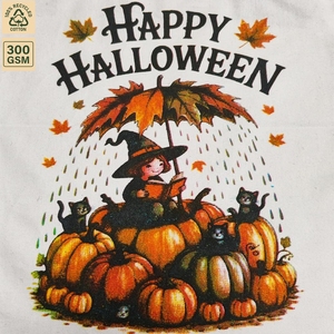 Bolsa de Regalo Personalizada de Algodón con Cordón para Halloween, 42x50 cm, Impresión CMYK, Reutilizable, para Dulces, Venta al Por Mayor, Fabricante OEM ODM - Product Image 2