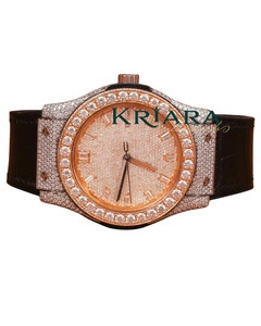 Montre en acier inoxydable de haute qualité avec diamants en verre Moissanite, bracelet réglable pour hommes et femmes, idéale pour le bureau et les soirées - Product Image 1