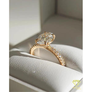 Wholesale Luxury <b>Moissanite</b> Diamond 925 Sterling Silver <b>Oval</b> Solitaire <b>Engagement</b> <b>Ring</b> For Retailers - Product Image 2