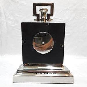 Horloge de table en acier inoxydable, aspect luxueux, pour la maison, le bureau, la chambre d'enfant, chiffres romains, avec crochet de suspension - Product Image 3