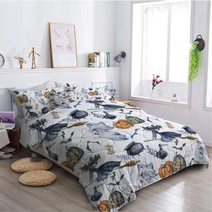 Juego de Edredón Tejido con Temática de Halloween, 8 Piezas, Diseño de Fantasma, Bruja y Calabaza, Tamaño Queen - Product Image 4