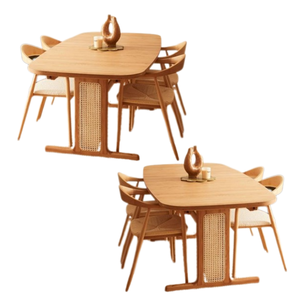 Juego de mesa de comedor de madera para restaurante, muebles para el hogar, juego de restaurante de madera maciza, producto personalizable - Product Image 2