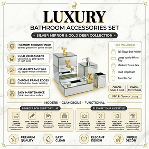 Elegant Transparent Glass Bathroom Accessories Set | Luxury Thick Durable Glass Soap Dispenser <b>Toothbrush</b> <b>Holder</b> Tumbler Soap - Product Image 4