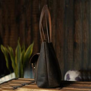 Sac fourre-tout vintage en cuir marron pour femme, grand sac à main de travail pour ordinateur portable avec fermeture éclair, poche portable, sac à bandoulière rustique, cadeau pour enseignant - Product Image 5