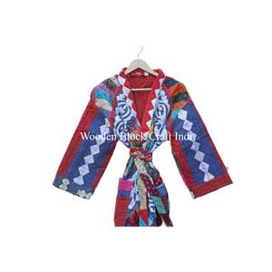 ชุดกิโมโนผ้าฝ้ายคันธาทำมือสำหรับเพื่อนเจ้าสาว งานปักลายวินเทจ ตัดเย็บสำหรับฤดูหนาว เหมาะสำหรับผู้หญิง เป็นของขวัญวันวาเลนไทน์สำหรับฤดูร้อน - Product Image 4