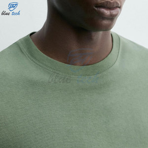 Camiseta de Algodón Verde para Hombre Blue Tech, Manga Corta, Cuello Redondo, Estilo Casual, con Estampado de Letras y Logotipo Frontal, Tejido de Punto, Estilo Urbano - Product Image 6