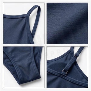 Ensemble bikini 2 pièces pour femme NORTH APPROACH, haut halter uni bleu marine, bas string, maillot de bain extensible, respirant, séchage rapide - Product Image 4
