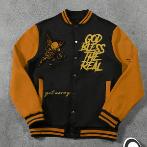 2026 Best Product Men Varsity <b>Jacket</b> Mustard Yellow Sleeve Streetwear Bomber Coat <b>Patchwork</b> Hip Hop Letterman Baseball <b>Jacket</b> - Product Image 1