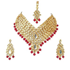 Vintage Style Zircon Flower Shape Alloy 24K Gold Plated Jewelry Set Necklace Earrings Headpiece White Wedding Anniversary - Product Image 3