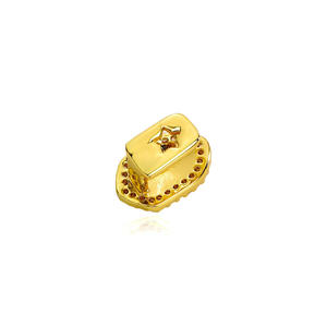 Ensemble de grillz dentaires de qualité supérieure avec pierres en zircone cubique taille brillant rond, style hip-hop, bijoux de mode unisexe d'Inde - Product Image 3