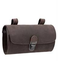 Sacoche de selle de vélo vintage rétro en cuir marron, pochette de guidon de vélo sécurisée, sangle réglable, fermeture à bouton-pression, étui de transport léger