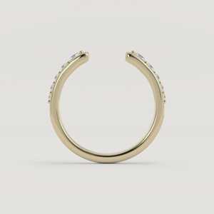 Wholesale Open <b>Gap</b> Lab Grown Diamond Stackable Ring Dainty Tapered Luxury Elegant Wedding Bands Factory Price 14K 18K Solid Gold - Product Image 3