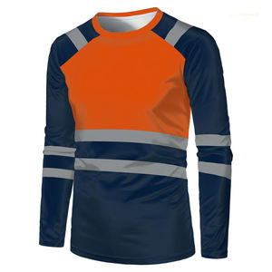 Chemise de sécurité haute visibilité à manches longues pour hommes, bicolore, réfléchissante, pour le travail, la construction, la sécurité, col rond, uniforme de protection - Product Image 1