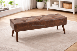 Banco de Cuero Premium con Cojín Grueso, Tapicería Elegante y Estructura Sólida, Perfecto para Agregar Comodidad y Clase a Cualquier Habitación - Product Image 2