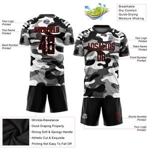 เสื้อฟุตบอลอเมริกันลายพรางแบบกำหนดเอง แขนสั้นสำหรับผู้ชาย ระบายเหงื่อได้ดี ทรงสปอร์ต พิมพ์ชื่อทีมและหมายเลข - Product Image 3