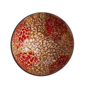 Bol en coquille de noix de coco avec motif décoratif sculpté, finition écologique, surface de cuisine élégante et polie - Product Image 2