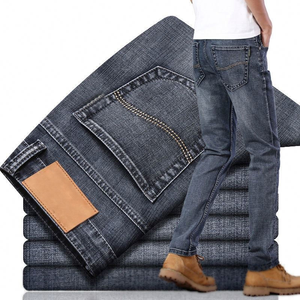 กางเกงยีนส์ทรงสลิมฟิตเอวสูงสำหรับผู้ชาย สีพื้น สโตนวอช สไตล์สตรีทแวร์ ขาดๆ แบบลำลอง สีฟ้าอ่อน สีดำ มีกระเป๋าหลายช่อง - Product Image 3