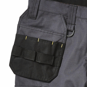 Shorts de travail robustes pour hommes, multi-poches, porte-outils, boucle, coton, polyester, construction durable - Product Image 6