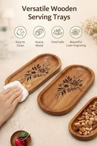 Handcrafted Wooden Jewelry Tray Elegant Organizer for Rings Earrings Bracelets Accessories - Product Image 2