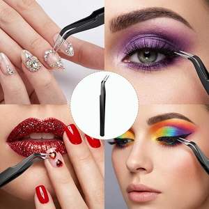 Pinces à cils de haute qualité à pointe fine pour la pose des cils, avec poignée antidérapante, en promotion - Product Image 6