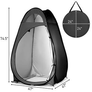Tenda Portatile Pop-Up per Toilette e Spogliatoio, Rifugio per la Privacy, Tenda Doccia Nera - Product Image 2