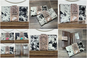 Portefeuille long pour femme, grande capacité, blocage RFID, en cuir de vachette travaillé à la main, porte-cartes, portefeuille de luxe, pochette - Product Image 3