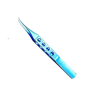 Pinces de micro-attachement manuelles en acier inoxydable, angulaires, 4,5 mm, 11,5 cm, instruments ophtalmiques longs, couleur bleue, haute qualité, CE - Product Image 4