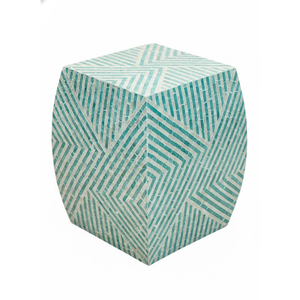 Mesa de Centro Redonda de Alta Calidad con Incrustaciones de Concha de Capiz Azul, Diseño de Mosaico de Nácar, Muebles de Lujo - Product Image 6