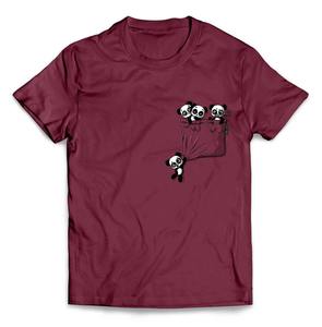 เสื้อยืดพิมพ์ลายแพนด้าสีดำสำหรับผู้ชาย เสื้อยืดลายการ์ตูนแพนด้าน่ารัก เสื้อยืดลำลองผ้าฝ้ายระบายอากาศได้ดี แขนสั้น สตรีทแวร์ คุณภาพสูง - Product Image 5