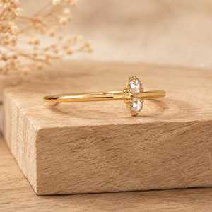 Bague de fiançailles en or massif 10K 14K 18K avec diamant de laboratoire rond taille rose de 0,05 ct certifié IGI, couleur E, clarté VVS - Product Image 5