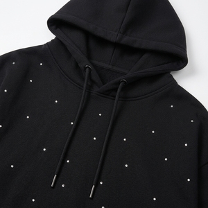 Conjunto de Sudadera con Capucha y Cremallera Personalizado de Poliéster/Algodón de Secado Rápido para Hombre y Mujer, Fabricantes OEM, Chándal de Moda con Pedrería, Color Personalizado - Product Image 5