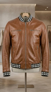 Veste en similicuir moderne pour homme – Vêtement d'extérieur décontracté et élégant avec fermeture éclair – Idéale pour l'hiver et le streetwear – Qualité export pour les acheteurs en gros - Product Image 3