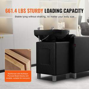 Poltrona da Parrucchiere con Lavabo in Ceramica Modello D0100HRXUDT, Poggiapiedi Largo, Capacità 300 kg, per Salone e Spa - Product Image 6